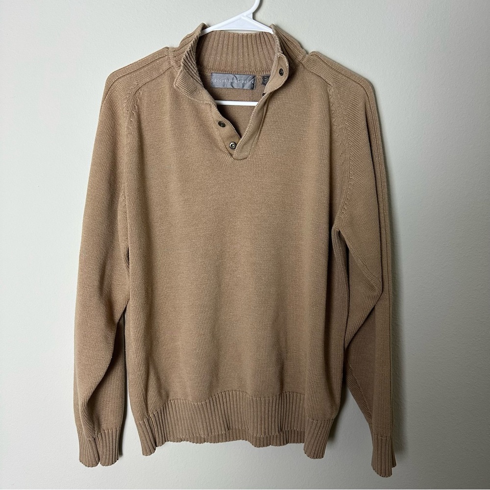 Oscar De La Renta Tan Polo Sweater Pullover